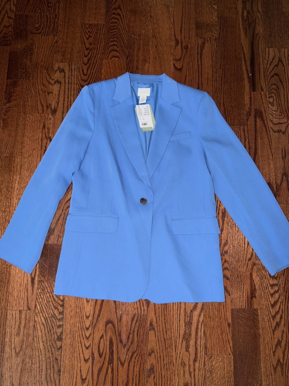 H&M Light Blue Single-Button Blazer